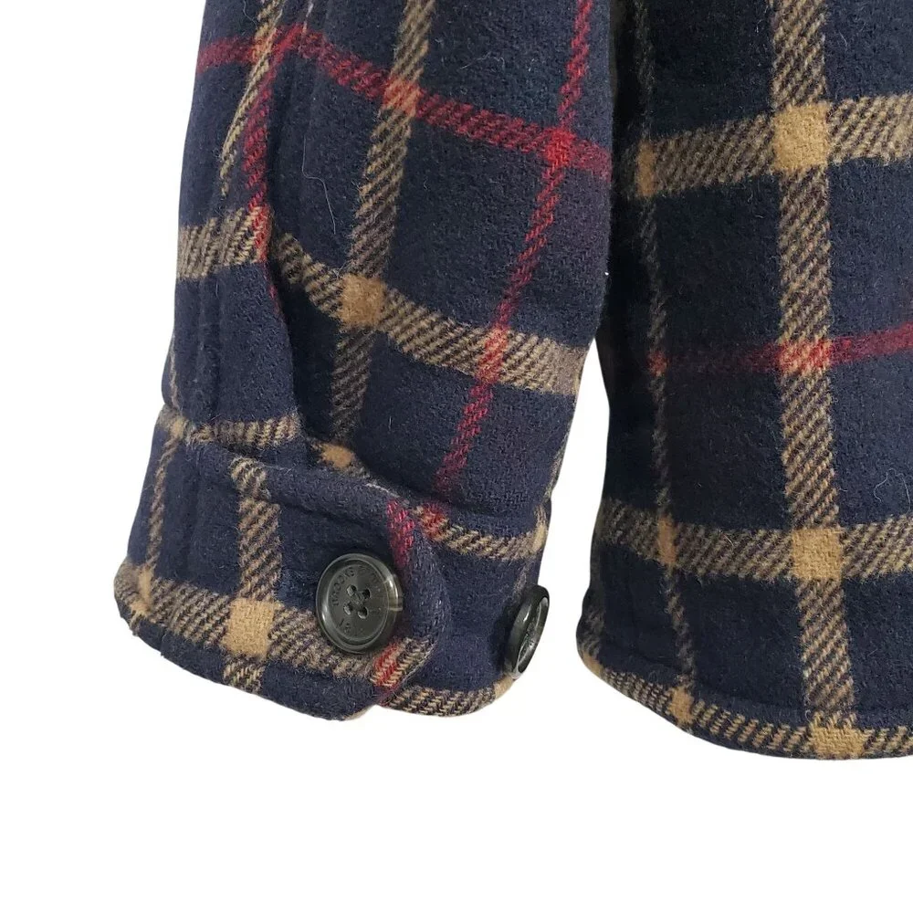 Brooks Brothers Mens M Jacket Plaid Wool Blend Short Coat Plaid Check Heritage - Picture 11 of 15